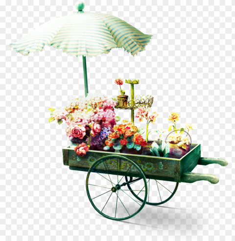 ftestickers watercolor flowers wagon vintage - flower PNG transparent images extensive collection