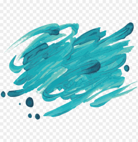 ftestickers watercolor inkbrush brushstrokes teal blue - watercolor brush strokes Free download PNG images with alpha transparency
