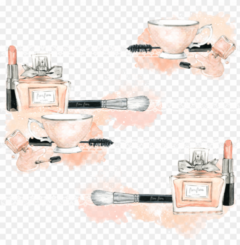 ftestickers watercolor makeup cosmetics background - watercolor painti PNG Image with Transparent Isolation