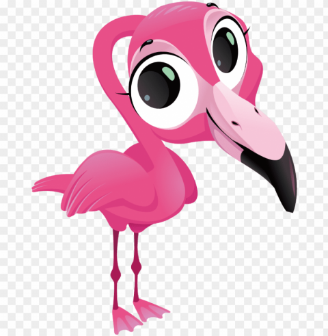 ftestickersbird cutepink freetoedit - flamingo cartoo PNG Isolated Illustration with Clarity