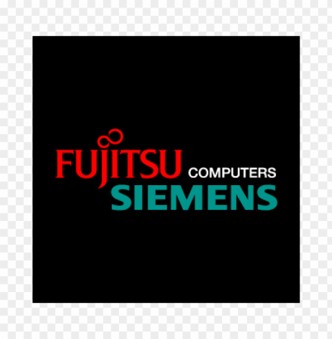 fujitsu siemens computers black vector logo Transparent Background Isolation in PNG Format