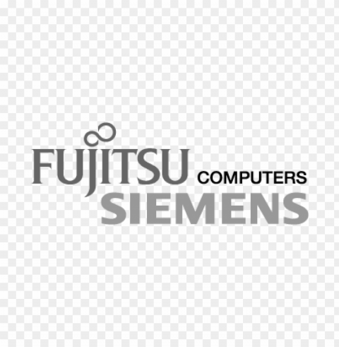 fujitsu siemens gray vector logo Transparent background PNG clipart