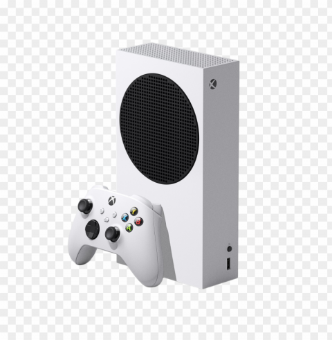 full hd white xbox series s console with controller PNG Image Isolated on Transparent Backdrop