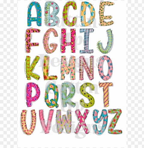 Funky Hand Lettered Alphabet Set - Creative Arts Free PNG Images With Alpha Transparency Comprehensive Compilation