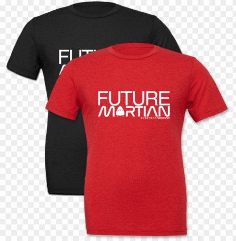 future martian adult tee - active shirt Isolated Artwork in Transparent PNG Format