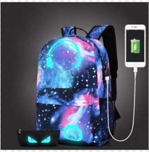 Galaxy School Bags Isolated Design On Clear Transparent PNG