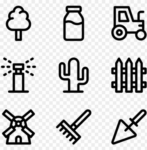 gardening 50 icons - hand drawn icons Clean Background Isolated PNG Illustration