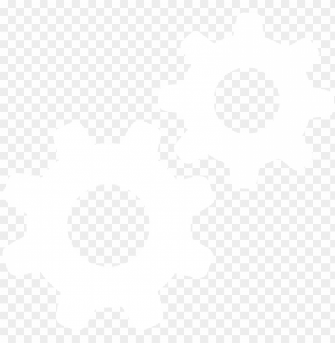 gear icon white - white cogs icon Isolated Artwork with Clear Background in PNG