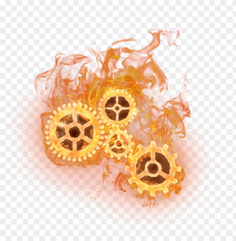 gears on fire illustration Clear image PNG