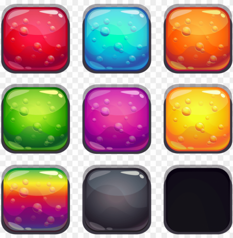gelatin dessert button user interface - jelly button Isolated Graphic in Transparent PNG Format