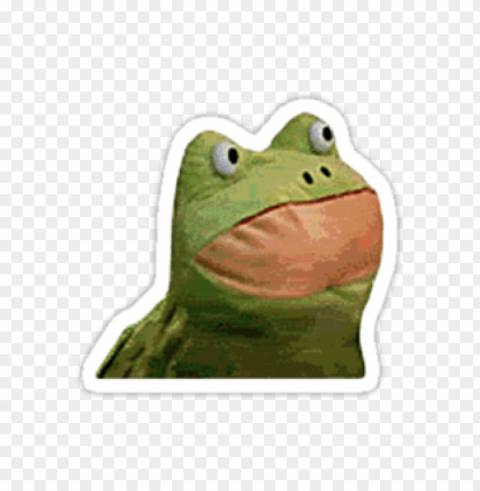 get out frog sticker Transparent Background Isolated PNG Design Element