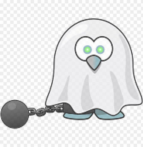 ghost penguin with ball and chain Transparent PNG pictures for editing