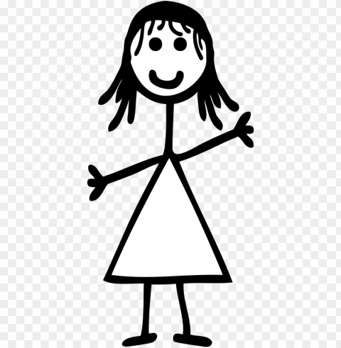 girl stick figure transparent PNG with clear transparency
