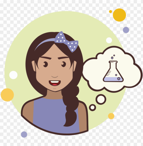 girl with chemical test tube icon - icon PNG with no background required