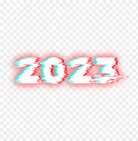 glitch effect on 2023 text Clear Background PNG Isolation