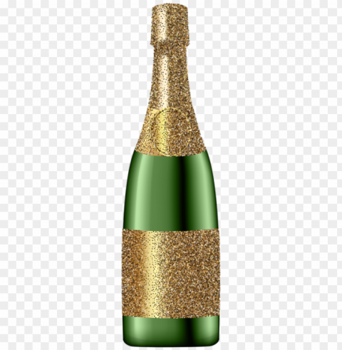 glitter champagne bottle Isolated Item on HighResolution Transparent PNG