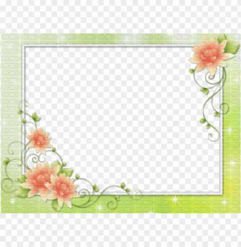 glitter frame - border flower design PNG transparent elements package