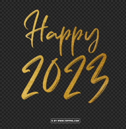glitter gold happy 2023 free download PNG Image Isolated with Transparent Detail