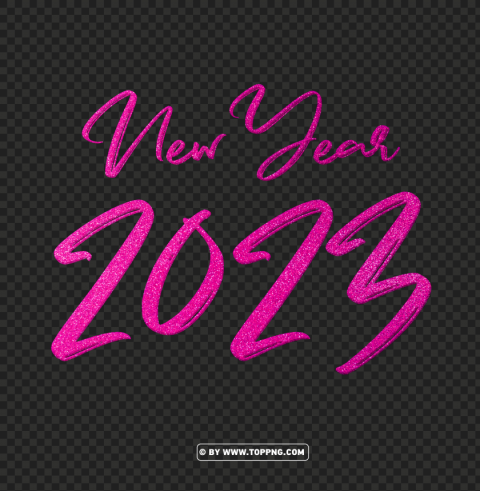 glitter rosa new year 2023 PNG with cutout background - Image ID 88b63bf2