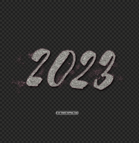 glitter silver 2023 text HighResolution Transparent PNG Isolation