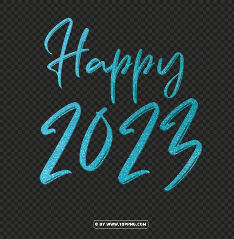 glitter turquoise happy 2023 free download PNG Image with Isolated Element
