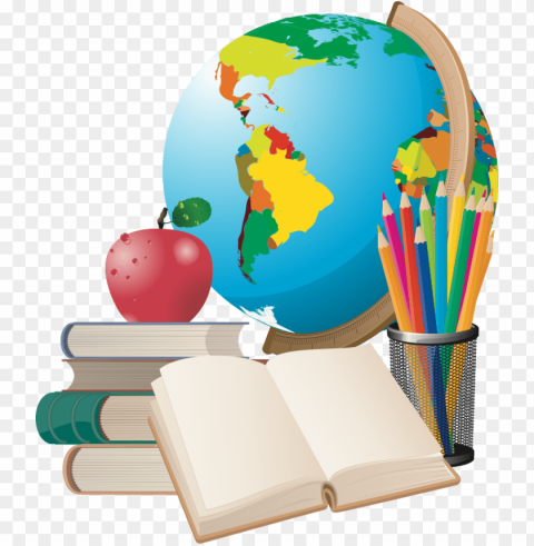 globe with books PNG images with cutout