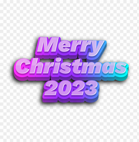 glossy 3d merry christmas 2023 PNG Image Isolated on Transparent Backdrop