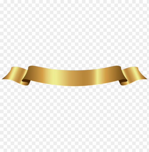 Gold Banner Ribbon PNG With Isolated Object