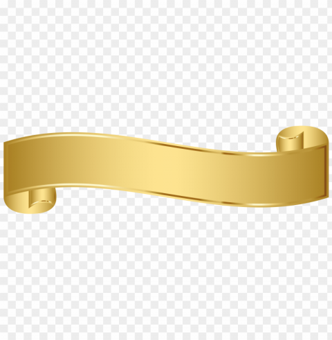 Gold Banner Ribbon PNG With Isolated Transparency