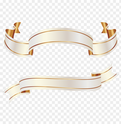 gold banner ribbon PNG with no background diverse variety