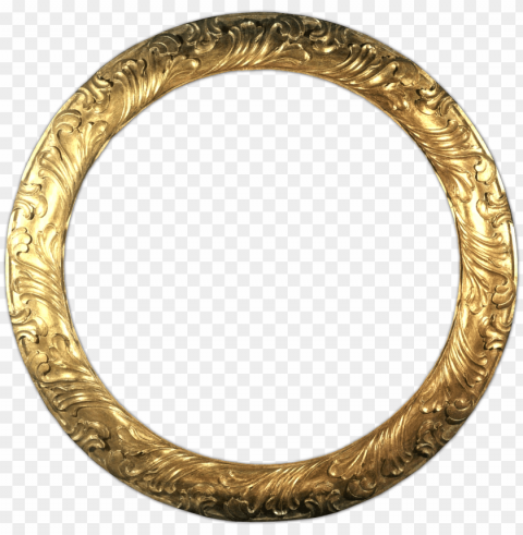 Gold Circle Frame Isolated Artwork In Transparent PNG Format