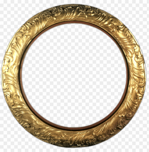 gold circle frame Isolated Artwork on HighQuality Transparent PNG