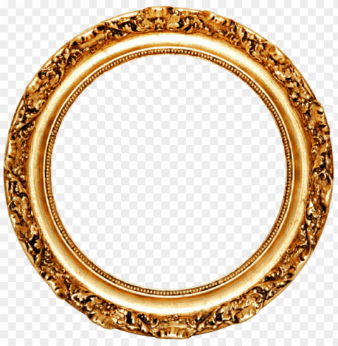 gold circle frame Isolated Artwork on Transparent Background PNG