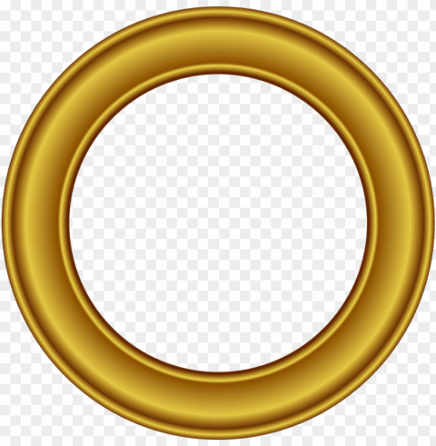 gold circle frame Isolated Character in Clear Transparent PNG