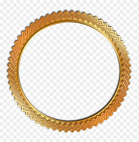 gold circle frame Isolated Character in Transparent Background PNG