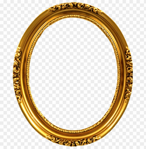 gold circle frame Isolated Character on Transparent PNG