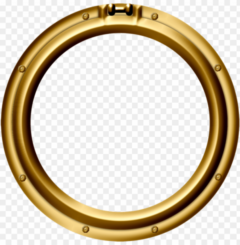 Gold Circle Frame Isolated Design Element In Clear Transparent PNG