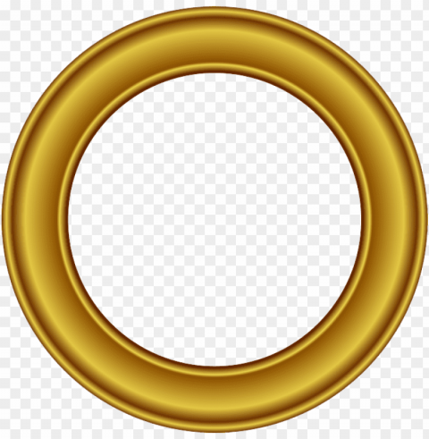 gold circle frame Isolated Design Element in PNG Format