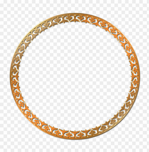 Gold Circle Frame Isolated Design In Transparent Background PNG