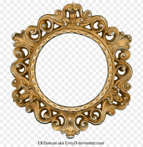 gold circle frame Isolated Element in Clear Transparent PNG