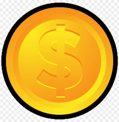 Gold Coin Icon Clean Background Isolated PNG Art