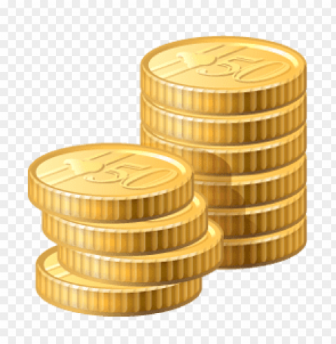 gold coin icon Clean Background Isolated PNG Character