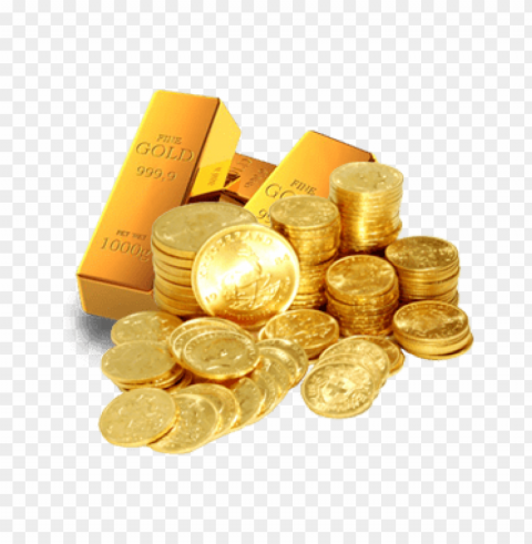 gold coins falling PNG transparent pictures for editing