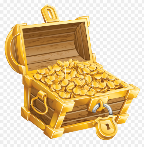 gold coins treasure Transparent Background Isolated PNG Item