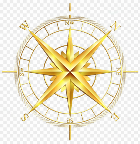 gold compass rose PNG photo without watermark