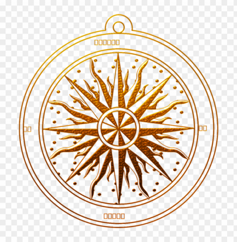 gold compass rose PNG transparency