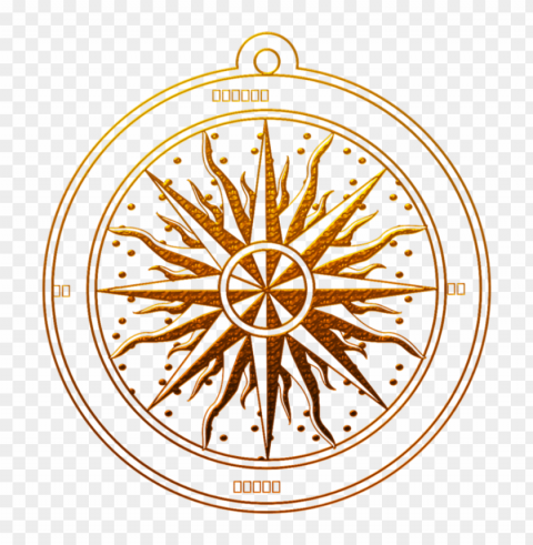 Gold Compass Rose PNG Transparency