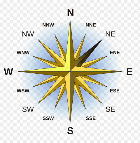 gold compass rose PNG photo