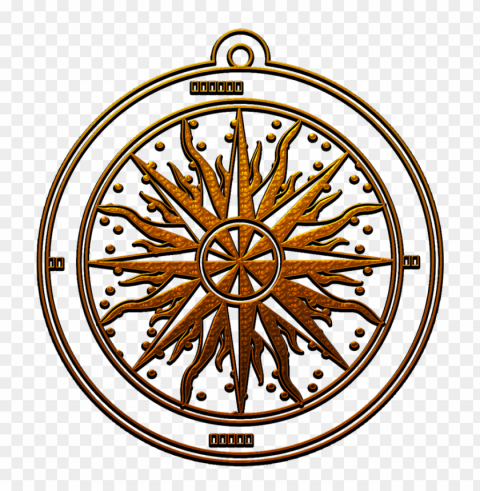 Gold Compass Rose PNG Transparency Images