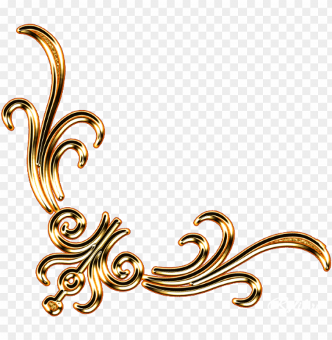 Gold Corner PNG Graphics With Clear Alpha Channel Selection